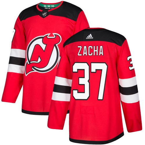 Herren New Jersey Devils Eishockey Trikot Pavel Zacha #37 Authentic Rot Heim